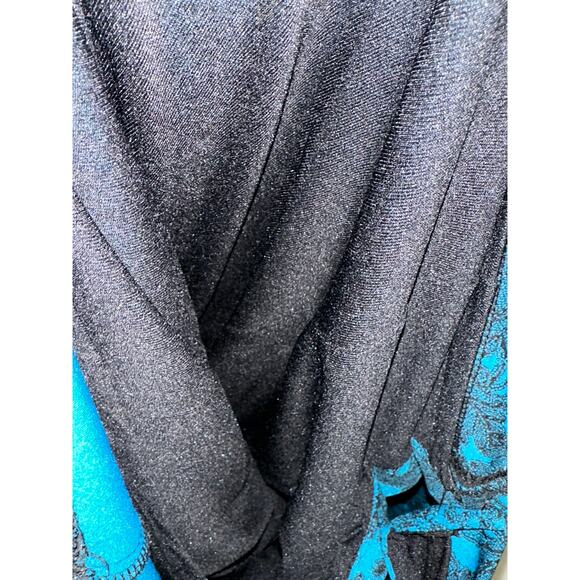 Worthington 2X Pencil Dress Teal Sleeveless Professional Lace Print Midi ! - Picture 6 of 8